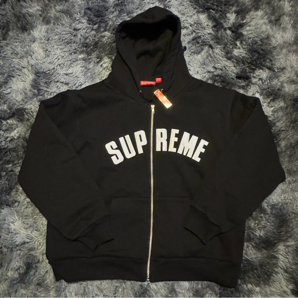 Supreme Black Zip-Up Hoodie